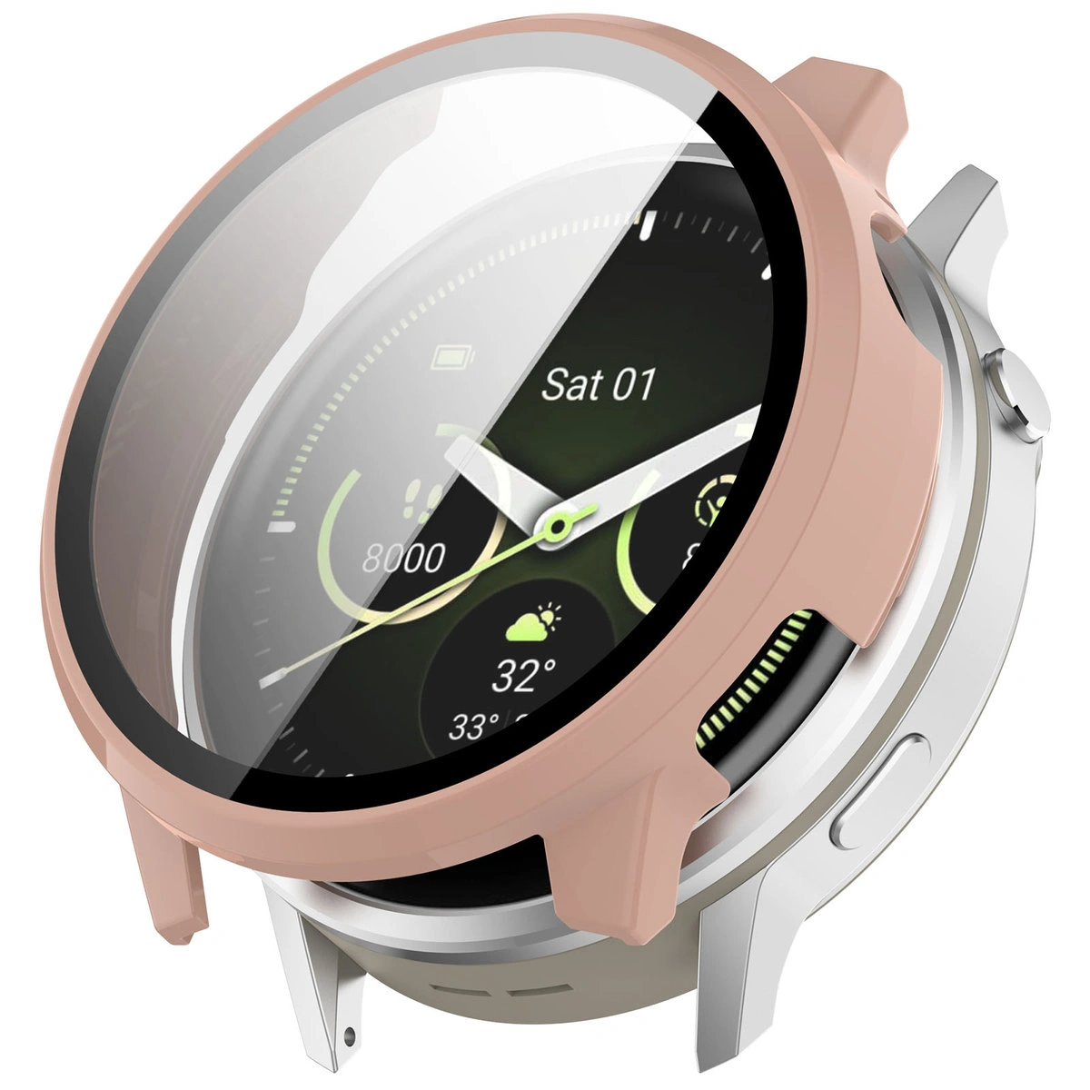 Wizualizacja nakładania etui Bizon Case Watch Adamo do Garmin Venu 4 41 mm